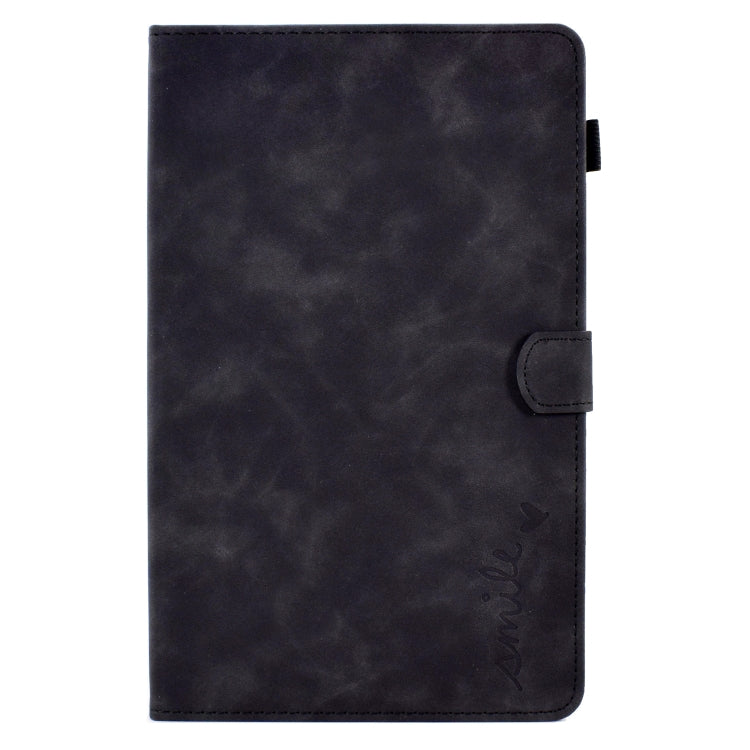 For Lenovo Tab M10 HD Gen 2 Embossed Smile Flip Tablet Leather Case(Black)