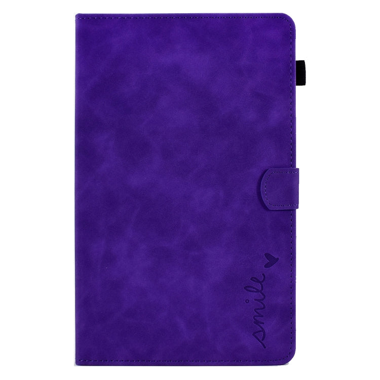 For Lenovo Tab M10 HD Gen 2 Embossed Smile Flip Tablet Leather Case(Purple)