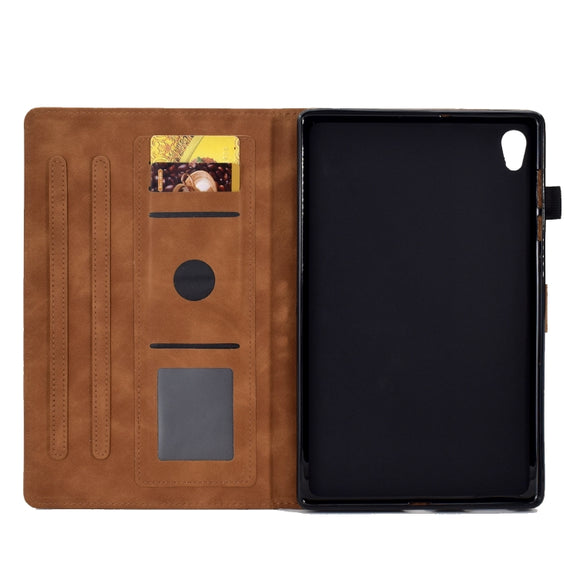 For Lenovo Tab M10 HD Gen 2 Embossed Smile Flip Tablet Leather Case(Brown)