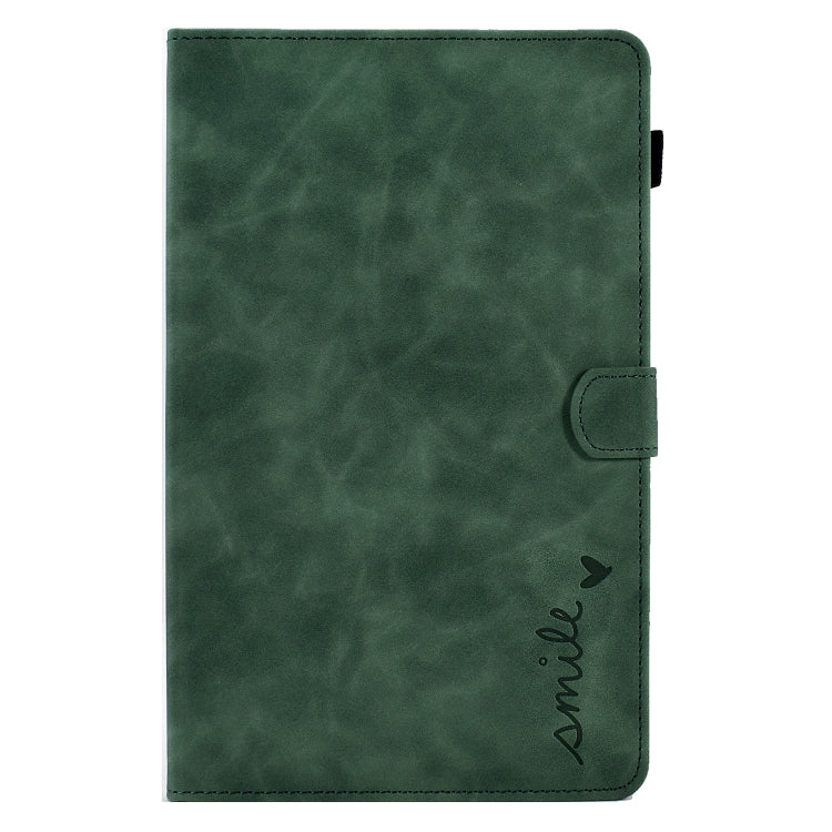 For Lenovo Tab M10 HD Gen 2 Embossed Smile Flip Tablet Leather Case(Green)