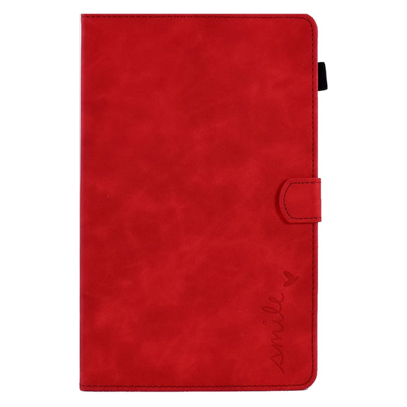 For Lenovo Tab M10 HD Gen 2 Embossed Smile Flip Tablet Leather Case(Red)