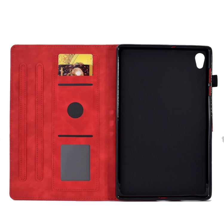 For Lenovo Tab M10 HD Gen 2 Embossed Smile Flip Tablet Leather Case(Red)