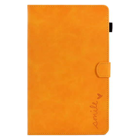 For Lenovo Tab M10 HD Gen 2 Embossed Smile Flip Tablet Leather Case(Khaki)