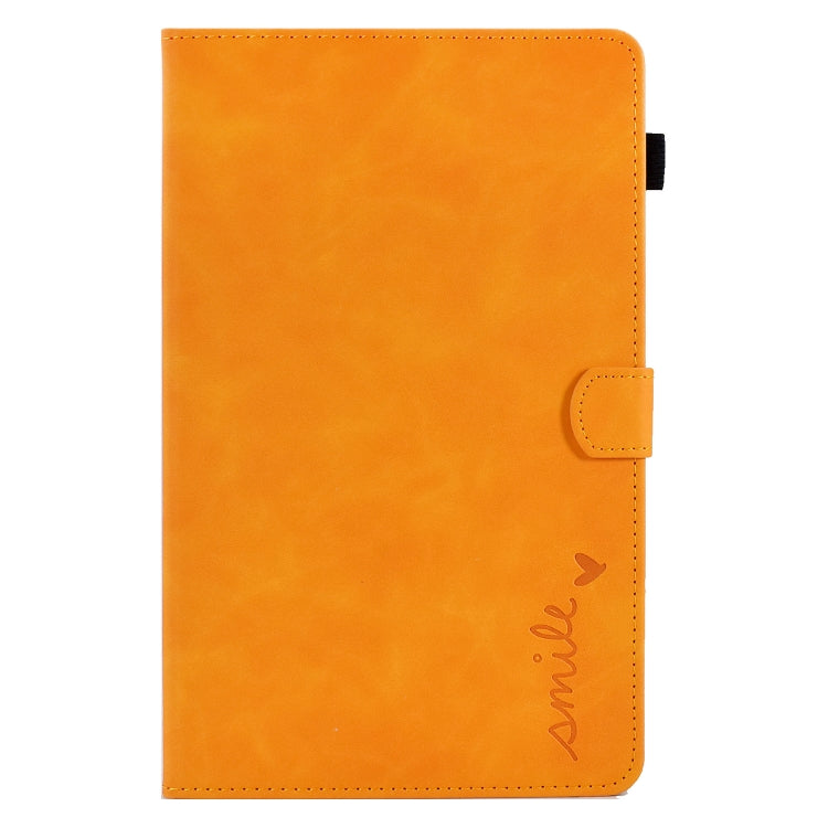 For Lenovo Tab M10 HD Gen 2 Embossed Smile Flip Tablet Leather Case(Khaki)