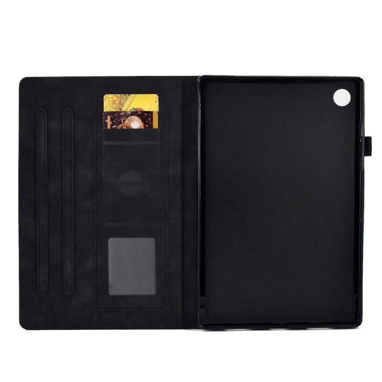 For Lenovo Tab M10 3rd Gen Embossed Smile Flip Tablet Leather Case(Black)