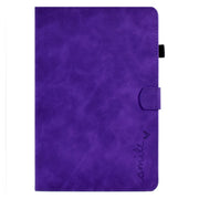 For Lenovo Tab M10 3rd Gen Embossed Smile Flip Tablet Leather Case(Purple)