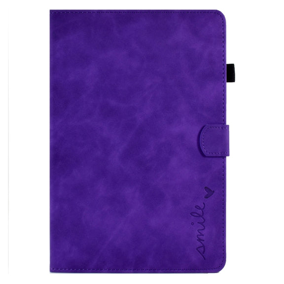 For Lenovo Tab M10 3rd Gen Embossed Smile Flip Tablet Leather Case(Purple)