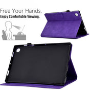 For Lenovo M10 Plus Embossed Smile Flip Tablet Leather Case(Purple)