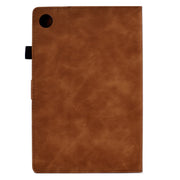 For Lenovo M10 Plus Embossed Smile Flip Tablet Leather Case(Brown)