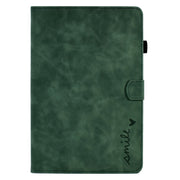 For Lenovo M10 Plus Embossed Smile Flip Tablet Leather Case(Green)