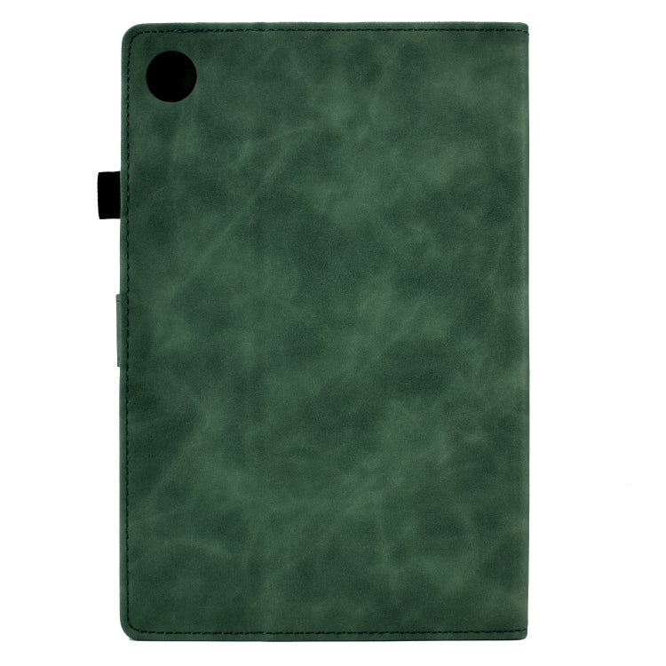 For Lenovo M10 Plus Embossed Smile Flip Tablet Leather Case(Green)