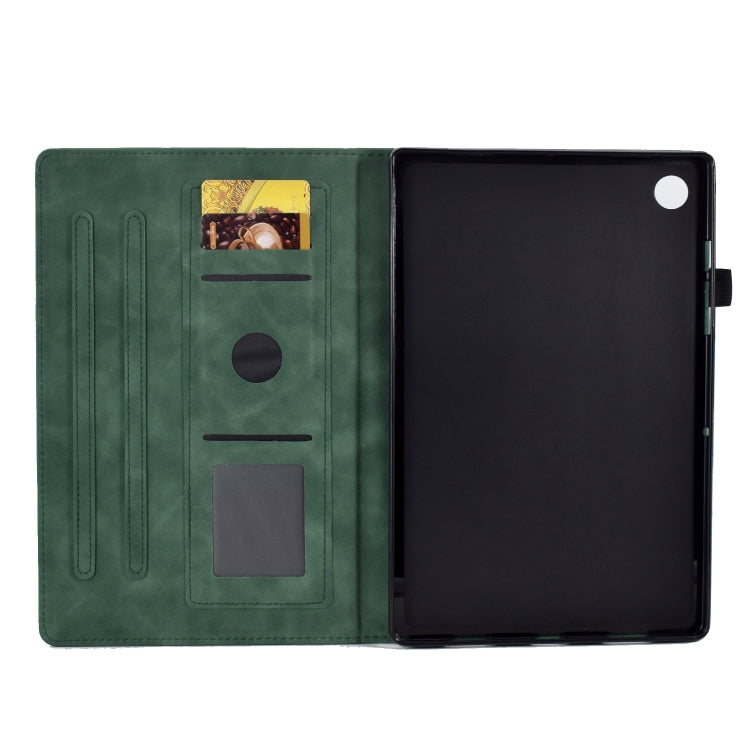 For Lenovo M10 Plus Embossed Smile Flip Tablet Leather Case(Green)