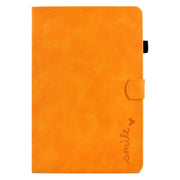For Lenovo Tab M10 Plus 3rd Gen 10.6 inch Embossed Smile Flip Tablet Leather Case(Khaki)