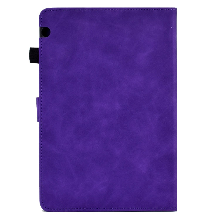 For Huawei MediaPad T5 Embossed Smile Flip Tablet Leather Case(Purple)