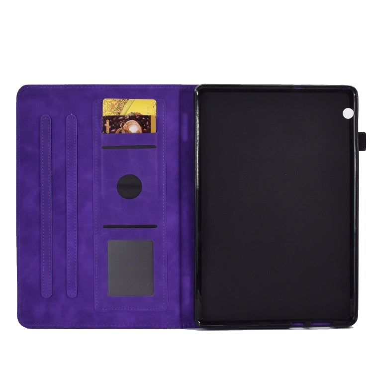 For Huawei MediaPad T5 Embossed Smile Flip Tablet Leather Case(Purple)