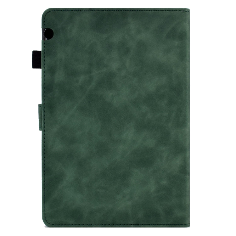 For Huawei MediaPad T5 Embossed Smile Flip Tablet Leather Case(Green)