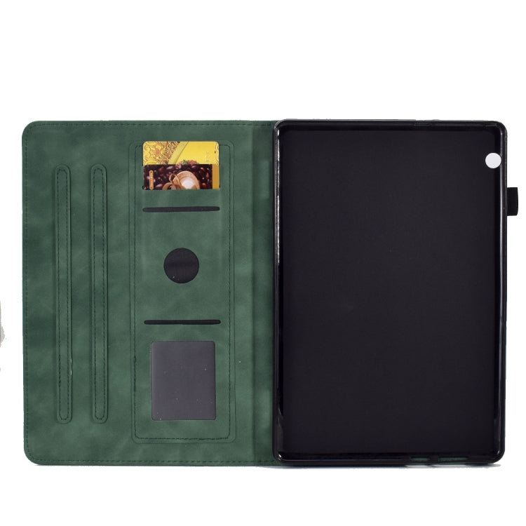For Huawei MediaPad T5 Embossed Smile Flip Tablet Leather Case(Green)