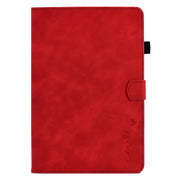 For Huawei MediaPad T5 Embossed Smile Flip Tablet Leather Case(Red)