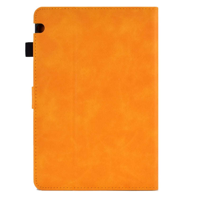 For Huawei MediaPad T5 Embossed Smile Flip Tablet Leather Case(Khaki)