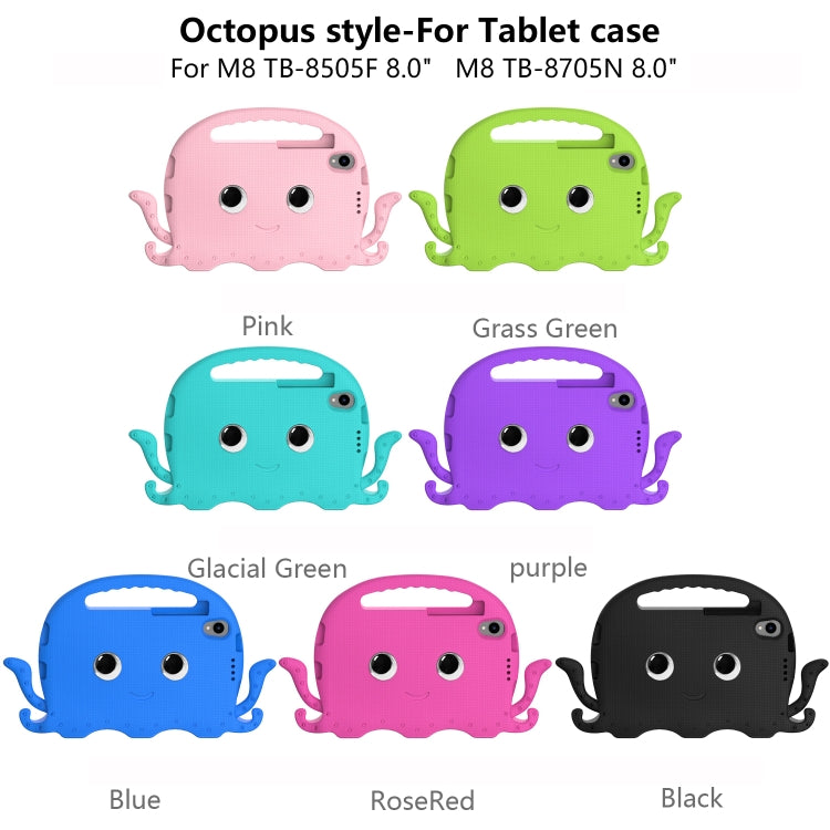 For Lenovo  Tab M8 TB 8505F / 8705N Octopus Style EVA + PC Tablet Case with Strap(Grass Green)