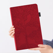 For OPPO Pad Air Life Tree Series Horizontal Flip Leather Tablet Case(Red)