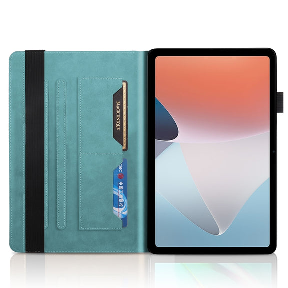 For OPPO Pad Air Life Tree Series Horizontal Flip Leather Tablet Case(Lake Blue)