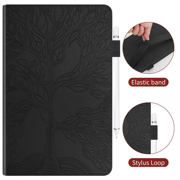 For OPPO Realme Pad X Life Tree Series Horizontal Flip Leather Tablet Case(Black)