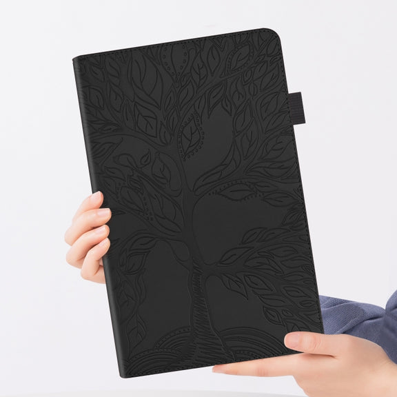 For OPPO Realme Pad X Life Tree Series Horizontal Flip Leather Tablet Case(Black)