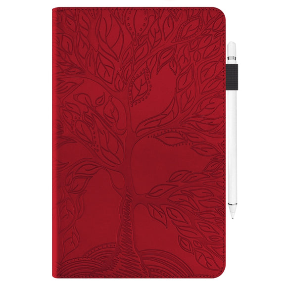 For OPPO Realme Pad X Life Tree Series Horizontal Flip Leather Tablet Case(Red)