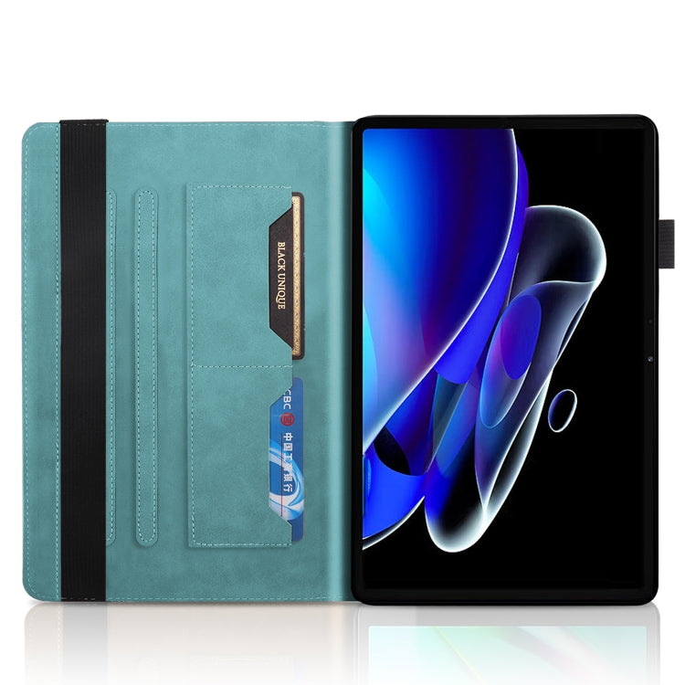 For OPPO Realme Pad X Life Tree Series Horizontal Flip Leather Tablet Case(Lake Blue)