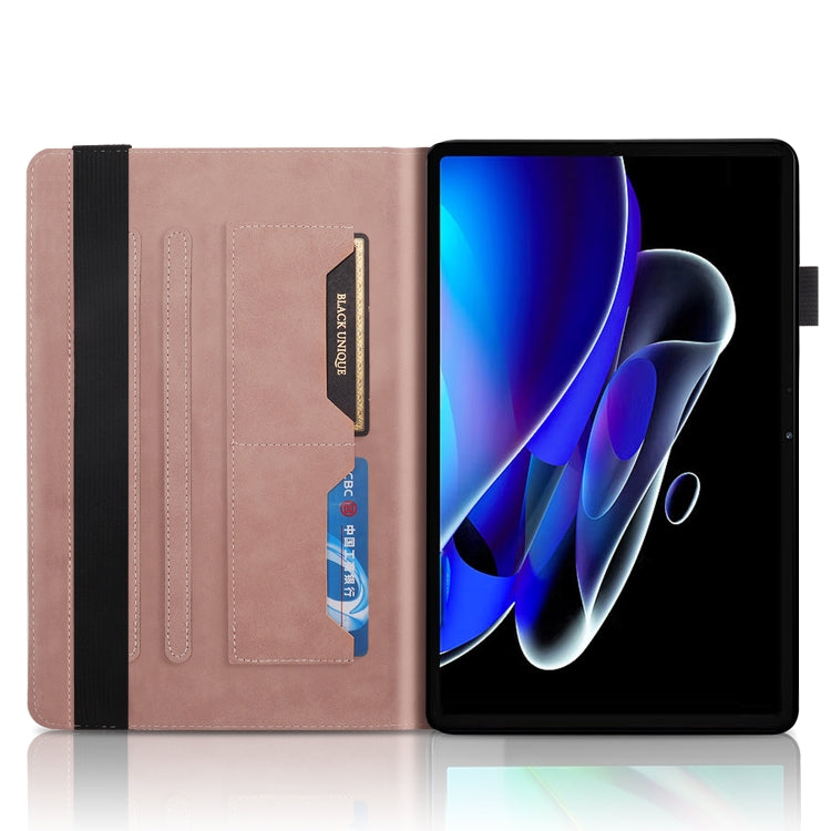 For OPPO Realme Pad X Life Tree Series Horizontal Flip Leather Tablet Case(Rose Gold)