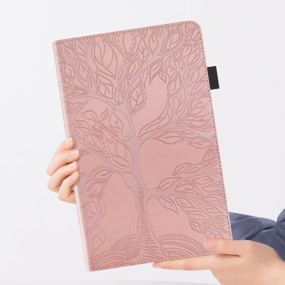 For OPPO Realme Pad X Life Tree Series Horizontal Flip Leather Tablet Case(Rose Gold)