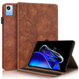 For OPPO Realme Pad X Life Tree Series Horizontal Flip Leather Tablet Case(Brown) - Realme by PMC TechLife | Online Shopping South Africa | PMC TechLife | Buy Now Pay Later Mobicred