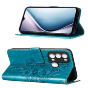 For Itel P38/S17/S1661W/Vision 3 Embossed Butterfly Flip Leather Phone Case(Blue)