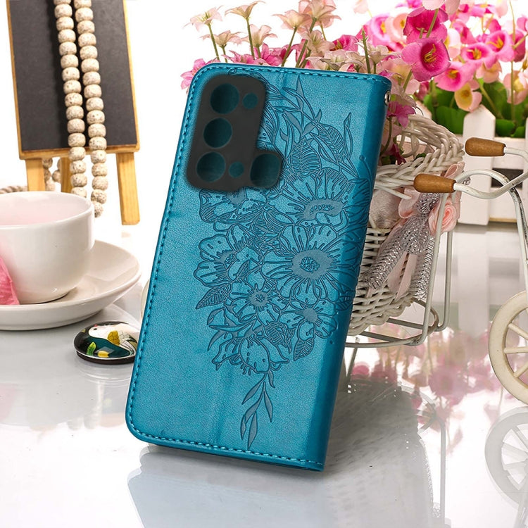 For Itel P38/S17/S1661W/Vision 3 Embossed Butterfly Flip Leather Phone Case(Blue)