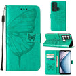 For Itel P38/S17/S1661W/Vision 3 Embossed Butterfly Flip Leather Phone Case(Green) - More Brand by PMC TechLife | Online Shopping South Africa | PMC TechLife