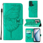 For Itel P38/S17/S1661W/Vision 3 Embossed Butterfly Flip Leather Phone Case(Green)