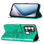 For Itel P38/S17/S1661W/Vision 3 Embossed Butterfly Flip Leather Phone Case(Green)