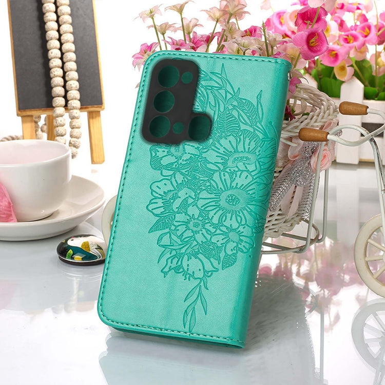 For Itel P38/S17/S1661W/Vision 3 Embossed Butterfly Flip Leather Phone Case(Green)