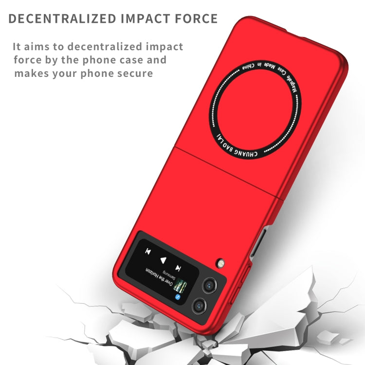 For Samsung Galaxy Z Flip4 Magsafe Magnetic Folding PC Phone Case(Red)
