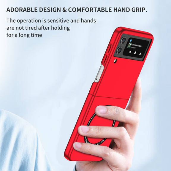 For Samsung Galaxy Z Flip4 Magsafe Magnetic Folding PC Phone Case(Red)