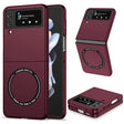 For Samsung Galaxy Z Flip4 Magsafe Magnetic Folding PC Phone Case(Wine Red) - Galaxy Z Flip4 5G Cases by PMC TechLife | Online Shopping South Africa | PMC TechLife