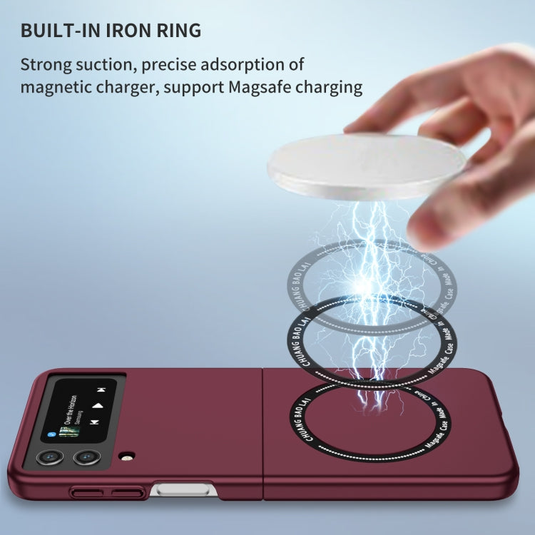 For Samsung Galaxy Z Flip4 Magsafe Magnetic Folding PC Phone Case(Wine Red)