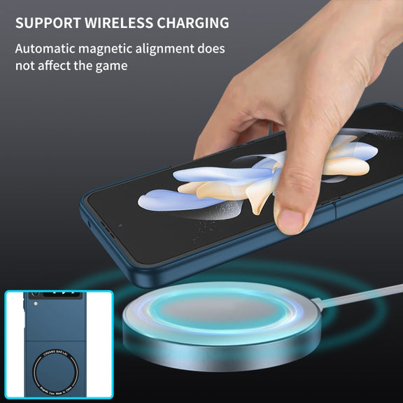 For Samsung Galaxy Z Flip4 Magsafe Magnetic Folding PC Phone Case(Blue)