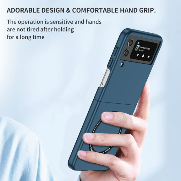 For Samsung Galaxy Z Flip4 Magsafe Magnetic Folding PC Phone Case(Blue)