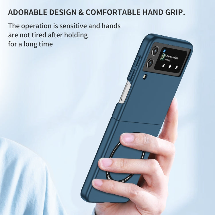 For Samsung Galaxy Z Flip4 Magsafe Magnetic Folding PC Phone Case(Blue)