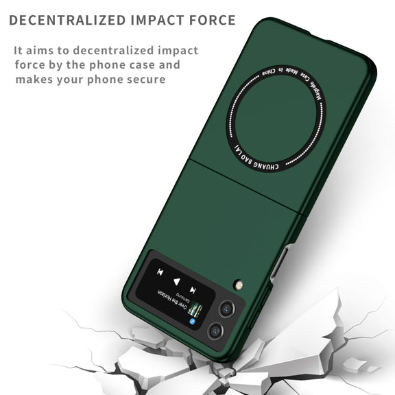 For Samsung Galaxy Z Flip4 Magsafe Magnetic Folding PC Phone Case(Green)