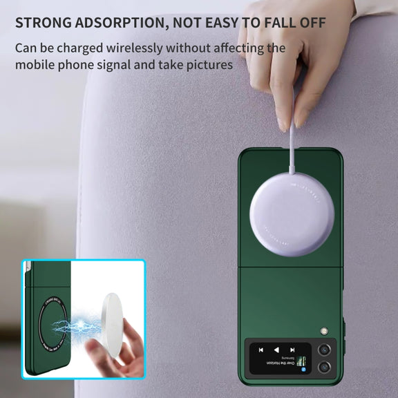 For Samsung Galaxy Z Flip4 Magsafe Magnetic Folding PC Phone Case(Green)