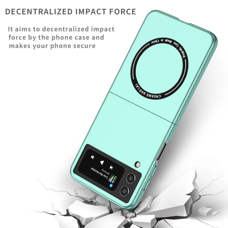 For Samsung Galaxy Z Flip4 Magsafe Magnetic Folding PC Phone Case(Light Blue)