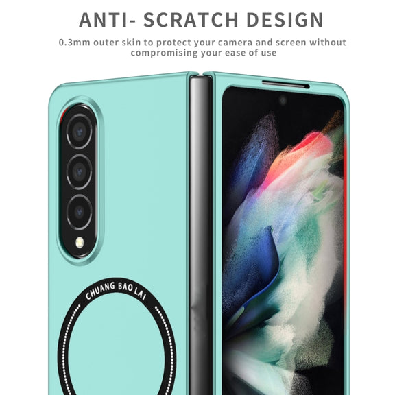 For Samsung Galaxy Z Fold4 Magsafe Magnetic Folding PC Phone Case(Light Blue)